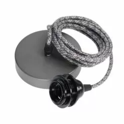 Hoopzi Suspensions Suspension 1 Fil électrique En Tissu Gentleman Chevron 3m -Luminaires Soldes Boutique suspension 1 fil electrique en tissu gentleman chevron 3m 5