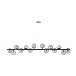 Maisons Du Monde Suspensions Suspension 14 Globes En Verre Fumé Et Métal Noir