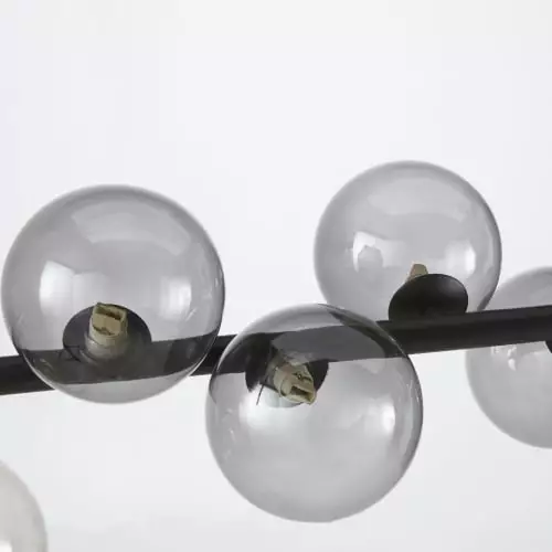Maisons Du Monde Suspensions Suspension 14 Globes En Verre Fumé Et Métal Noir 2 Maisons Du Monde Suspensions Suspension 14 Globes En Verre Fumé Et Métal Noir – Image 2
