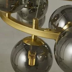 Maisons Du Monde Suspensions Suspension 15 Globes En Verre Teinté Noir Et Métal Doré -Luminaires Soldes Boutique suspension 15 globes en verre teinte noir et metal dore 1000 8 16 189354 3