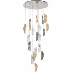 Kare Design Suspensions Suspension 21 Feuilles En Verre Et Acier