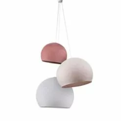 La Case De Cousin Paul Suspensions Suspension 3 Coupoles Bleu Canard-denim-azur -Luminaires Soldes Boutique suspension 3 coupoles rose dragee blanc