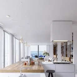 Hoopzi Suspensions Suspension 3 Fils électriques En Tissu Blanc 2,5m Douille Blanche -Luminaires Soldes Boutique suspension 3 fils electriques en tissu blanc 2 5m douille blanche 2