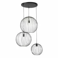 Maisons Du Monde Suspensions Suspension 3 Globes Filaires Noirs