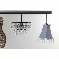 Kare Design Suspensions Suspension 5 Abat-jours En Rotin Et Tissu -Luminaires Soldes Boutique suspension 5 abat jours en rotin et tissu 4