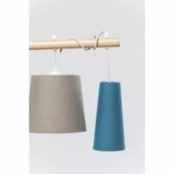 Kare Design Suspensions Suspension 5 Abat-jours En Textile Et Frêne -Luminaires Soldes Boutique suspension 5 abat jours en textile et frene 3