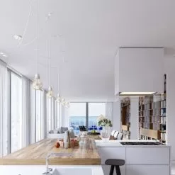 Hoopzi Suspensions Suspension 5 Fils électriques En Tissu Blanc 3,5m Douille Blanche -Luminaires Soldes Boutique suspension 5 fils electriques en tissu blanc 3 5m douille blanche 2