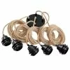 Hoopzi Suspensions Suspension 5 Fils électriques En Tissu Ficelle 3,5m Douille Noire