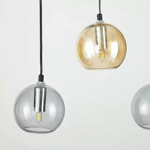 Maisons Du Monde Suspensions Suspension 5 Globes En Verre Fumé Noir Et Ambré 2 Maisons Du Monde Suspensions Suspension 5 Globes En Verre Fumé Noir Et Ambré – Image 2