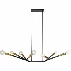 Kare Design Suspensions Suspension 7 Branches En Acier Noir Et Cuivré