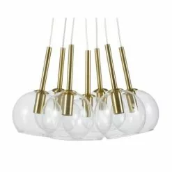 Maisons Du Monde Suspensions Suspension 7 Globes En Verre Et Métal Doré