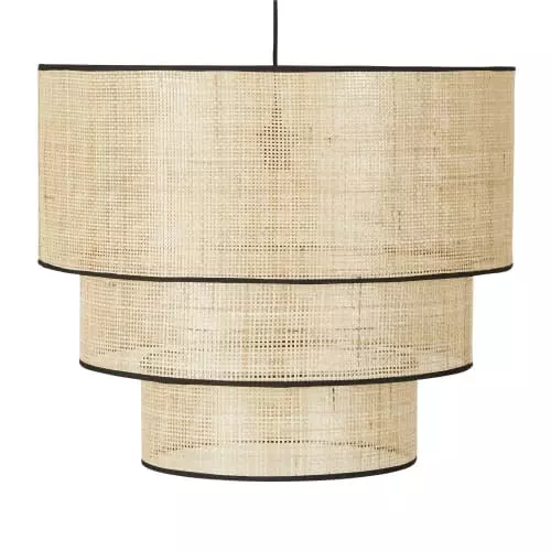 Maisons Du Monde Suspensions Suspension Abat-jour 3 Niveaux Cannage En Rotin Et Coton Noir 1 Maisons Du Monde Suspensions Suspension Abat-jour 3 Niveaux Cannage En Rotin Et Coton Noir