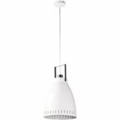 ATHM DESIGN Suspensions Suspension Abat Jour Métal Blanc -Luminaires Soldes Boutique suspension abat jour metal blanc 24