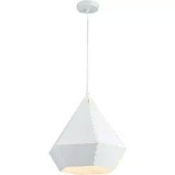 ATHM DESIGN Suspensions Suspension Abat Jour Métal Blanc