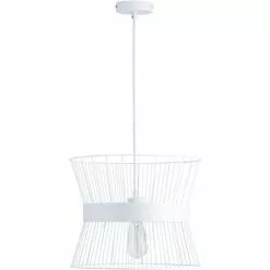 ATHM DESIGN Suspensions Suspension Abat Jour Métal Blanc