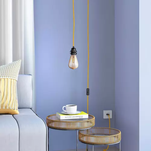 Hoopzi Suspensions Suspension Bala En Lin Français -Moutarde Cordon Tissé - 4,5m 2 Hoopzi Suspensions Suspension Bala En Lin Français -Moutarde Cordon Tissé - 4,5m – Image 2