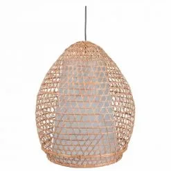 HYDILE Suspensions Suspension Bambou Avec Abat-jour Blanc