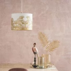 Maisons Du Monde Suspensions Suspension Blanche Feuilles De Ginkgo En Métal Doré -Luminaires Soldes Boutique suspension blanche feuilles de ginkgo en metal dore 1000 7 18 204772 2