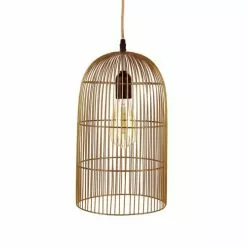 The Home Deco Light Suspensions Suspension Cage Haute Filaire Cuivre Mat
