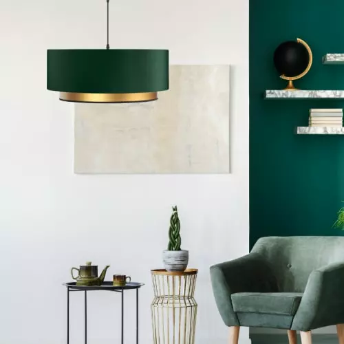 Kauze Luminaires Suspensions Suspension Chic Moma Vert Et Or Ø 40cm 2 Kauze Luminaires Suspensions Suspension Chic Moma Vert Et Or Ø 40cm – Image 2
