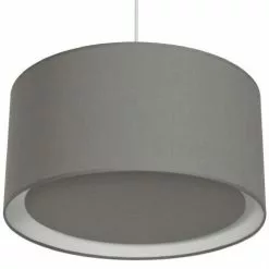 Metropolight Suspensions Suspension Cylindre Avec Diffuseur Textile Gris D39cm