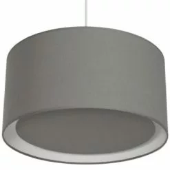 Metropolight Suspensions Suspension Cylindre Avec Diffuseur Textile Gris D39cm -Luminaires Soldes Boutique suspension cylindre avec diffuseur textile gris d39cm 4