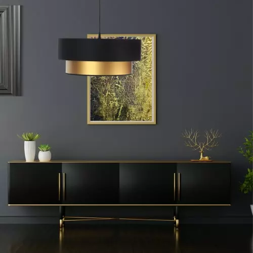 Kauze Luminaires Suspensions Suspension Déco Chic Noir Et Or Ø 35cm 2 Kauze Luminaires Suspensions Suspension Déco Chic Noir Et Or Ø 35cm – Image 2