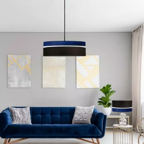 Kauze Luminaires Suspensions Suspension Déco Noir Et Bleu Canard Ø 60 2 Kauze Luminaires Suspensions Suspension Déco Noir Et Bleu Canard Ø 60 – Image 2