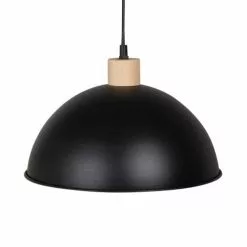 Maisons Du Monde Suspensions Suspension Demi-sphère En Métal Noir Et Bois D30