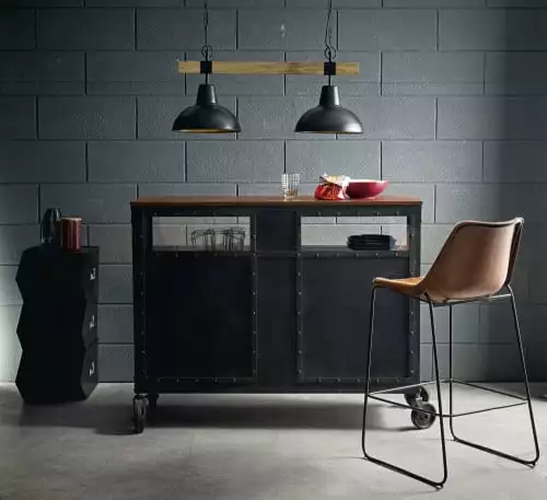 Maisons Du Monde Suspensions Suspension Double En Métal Noir Et Manguier 5 Maisons Du Monde Suspensions Suspension Double En Métal Noir Et Manguier – Image 5