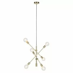 QAZQA Suspensions Suspension En Acier Doré/laiton -Luminaires Soldes Boutique suspension en acier dore laiton 3