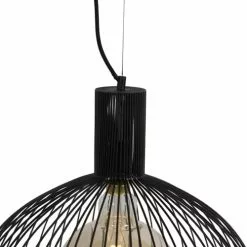 QAZQA Suspensions Suspension En Acier Noir -Luminaires Soldes Boutique suspension en acier noir 27