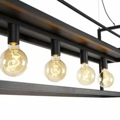 QAZQA Suspensions Suspension En Acier Noir -Luminaires Soldes Boutique suspension en acier noir 31