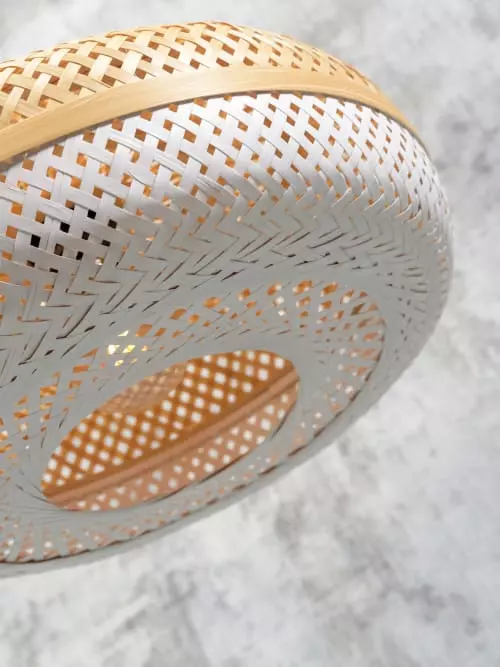 Good & Mojo Suspensions Suspension En Bambou Blanc H17cm 2 Good & Mojo Suspensions Suspension En Bambou Blanc H17cm – Image 2