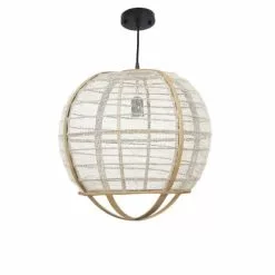 Mica Decorations Suspensions Suspension En Bois Beige Et Lin