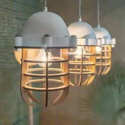 Now’s Home Suspensions Suspension En Bois Et Métal Blanc -Luminaires Soldes Boutique suspension en bois et metal blanc 2