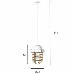 Now’s Home Suspensions Suspension En Bois Et Métal Blanc -Luminaires Soldes Boutique suspension en bois et metal blanc 5