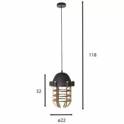 Now’s Home Suspensions Suspension En Bois Et Métal Noir -Luminaires Soldes Boutique suspension en bois et metal noir 2