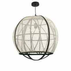 Mica Decorations Suspensions Suspension En Bois Noir Et Lin