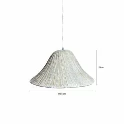 Now’s Home Suspensions Suspension En Feuilles De Palmier Blanche 55x28cm -Luminaires Soldes Boutique suspension en feuilles de palmier blanche 55x28cm 5