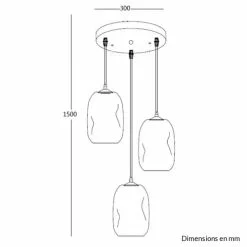 Keria Suspensions Suspension En Glass Noir -Luminaires Soldes Boutique suspension en glass noir 13