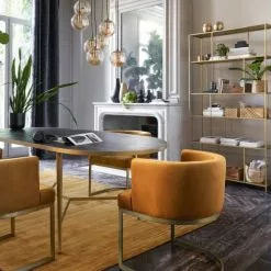 Maisons Du Monde Suspensions Suspension En Métal Doré 8 Globes En Verre Ambré -Luminaires Soldes Boutique suspension en metal dore 8 globes en verre ambre 1000 1 34 220491 2