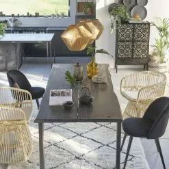 Maisons Du Monde Suspensions Suspension En Métal Noir Et 3 Abat-jours En Corde Tressés -Luminaires Soldes Boutique suspension en metal noir et 3 abat jours en corde tresses 1000 15 38 210696 3