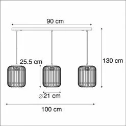 QAZQA Suspensions Suspension En Rotin Beige -Luminaires Soldes Boutique suspension en rotin beige 2