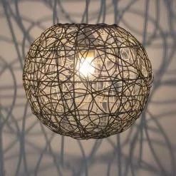 Keria Suspensions Suspension En Rotin Gris -Luminaires Soldes Boutique suspension en rotin gris 3