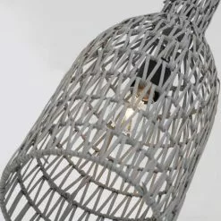 Lussiol Lighting Suspensions Suspension En Rotin Gris D. 19 Cm -Luminaires Soldes Boutique suspension en rotin gris d 19 cm 2