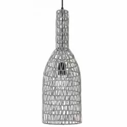 Lussiol Lighting Suspensions Suspension En Rotin Gris D. 19 Cm