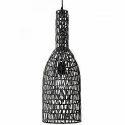 Lussiol Lighting Suspensions Suspension En Rotin Noir D. 19 Cm
