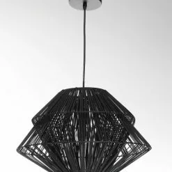 Lussiol Lighting Suspensions Suspension En Rotin Noir D. 45 Cm -Luminaires Soldes Boutique suspension en rotin noir d 45 cm 3