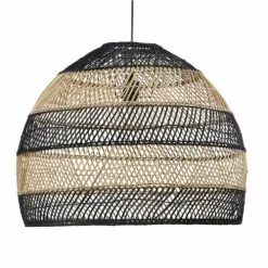 Maisons Du Monde Suspensions Suspension En Rotin Tressé Beige Et Noir -Luminaires Soldes Boutique suspension en rotin tresse beige et noir 1000 16 32 210731 5